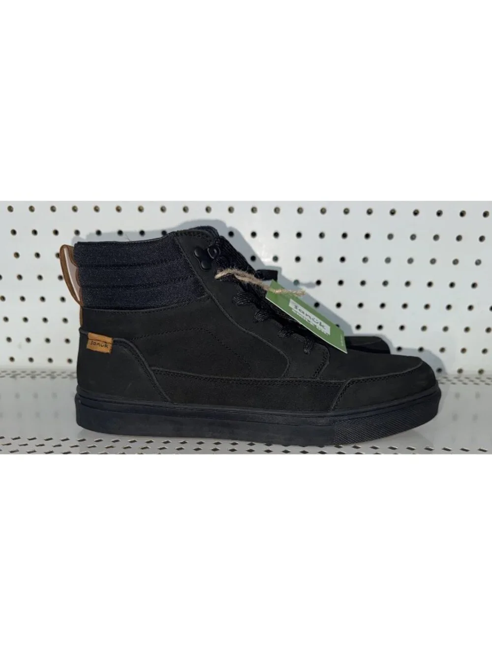 Sanuk Post Up Mens Leather Casual Lace Up Sneakerboots Boots Size 8 Black